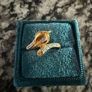Calla Lilly Gold Plated Sterling Silver Ring